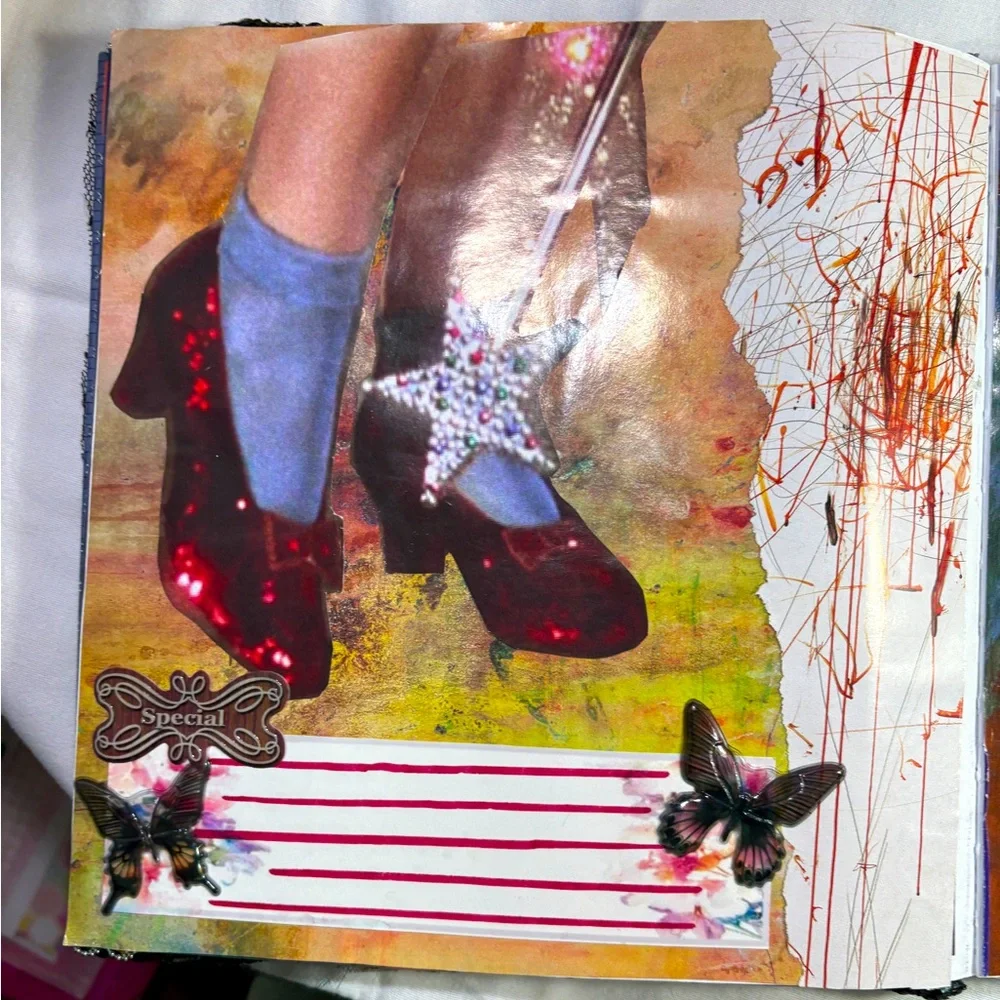 HANDCRAFTED JUNK JOURNAL Hardbound Dark Enchantment Goth Aesthetic Scrapbook
